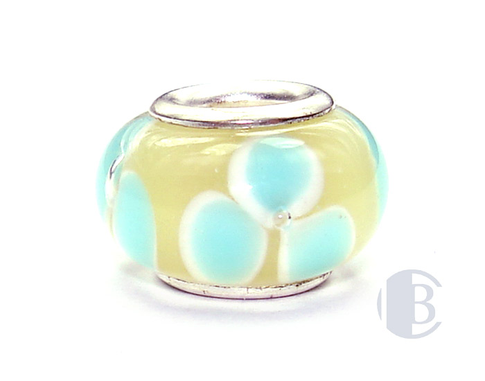 925 sterling silver core murano glass bead