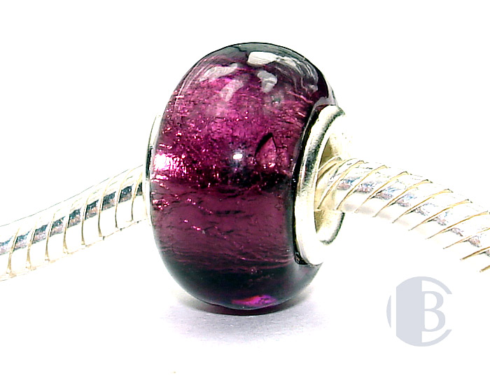 925 sterling silver core murano glass bead