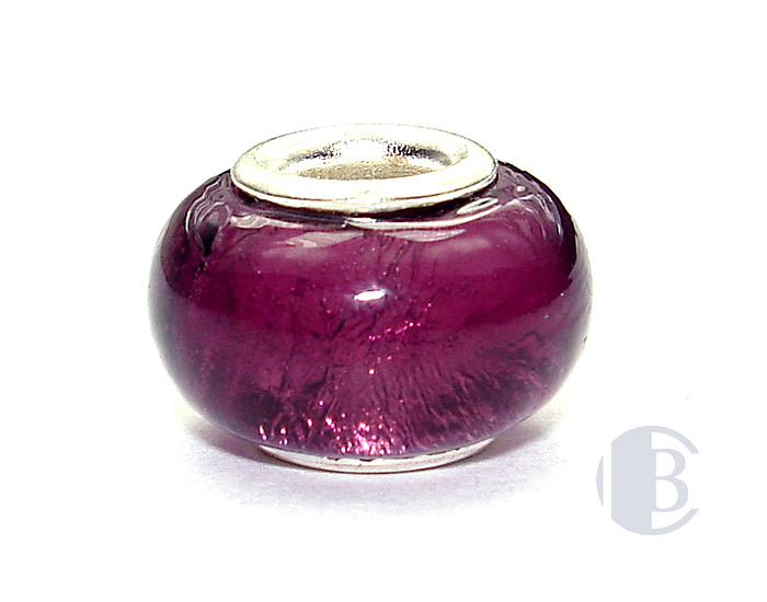 925 sterling silver core murano glass bead