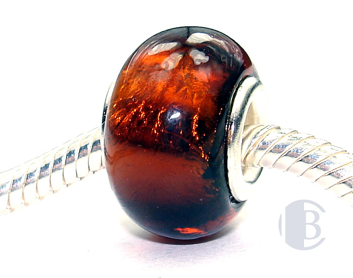 925 sterling silver core murano glass bead