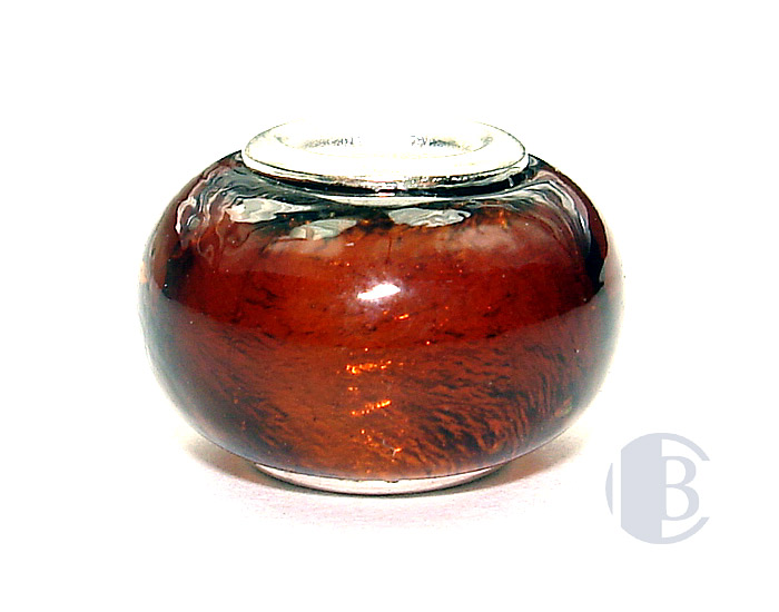 925 sterling silver core murano glass bead