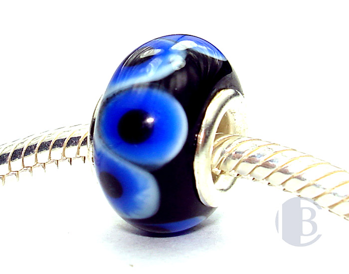 925 sterling silver core murano glass bead