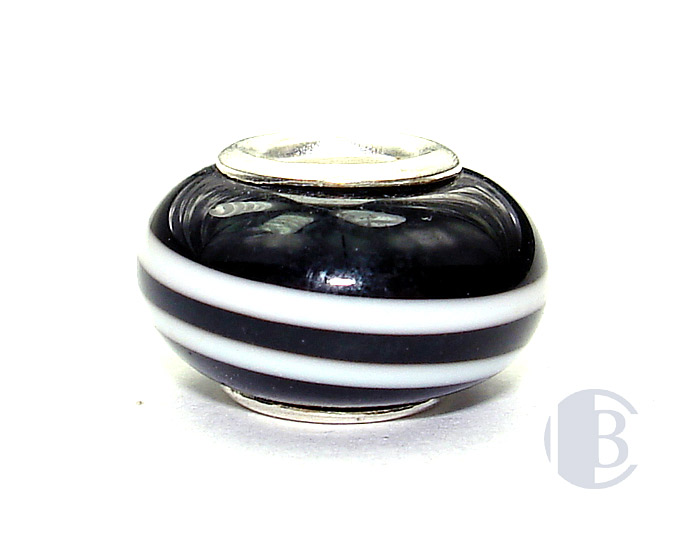 925 sterling silver core murano glass bead