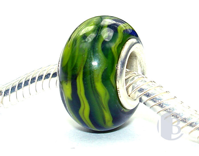 925 sterling silver core murano glass bead
