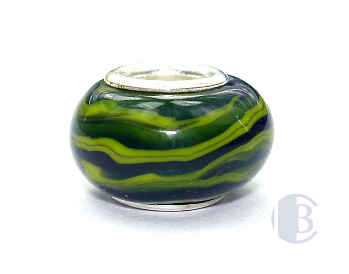925 sterling silver core murano glass bead