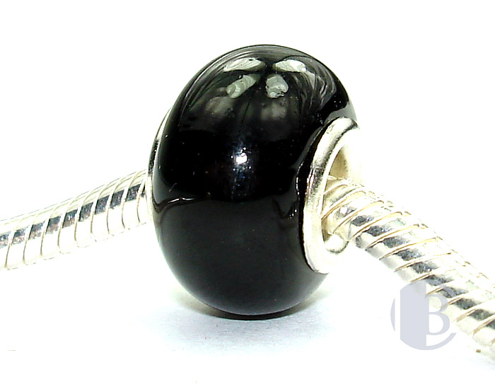 925 sterling silver core murano glass bead