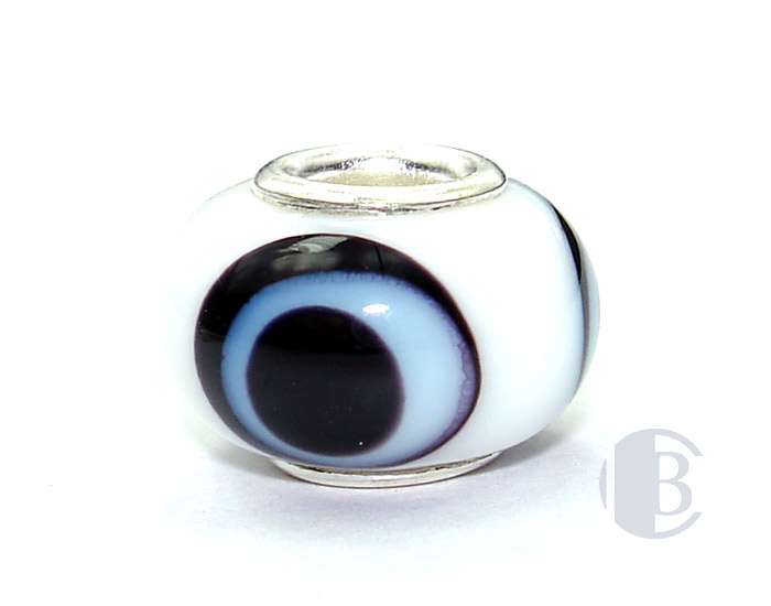 925 sterling silver core murano glass bead