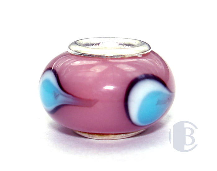 925 sterling silver core murano glass bead