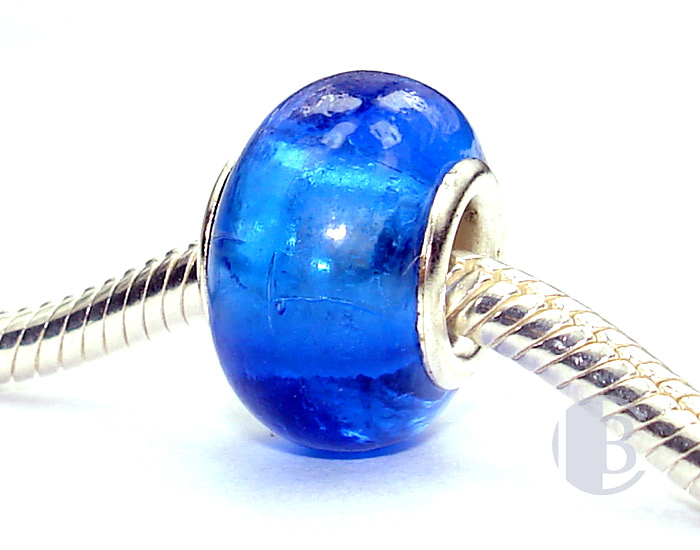 925 sterling silver core murano glass bead
