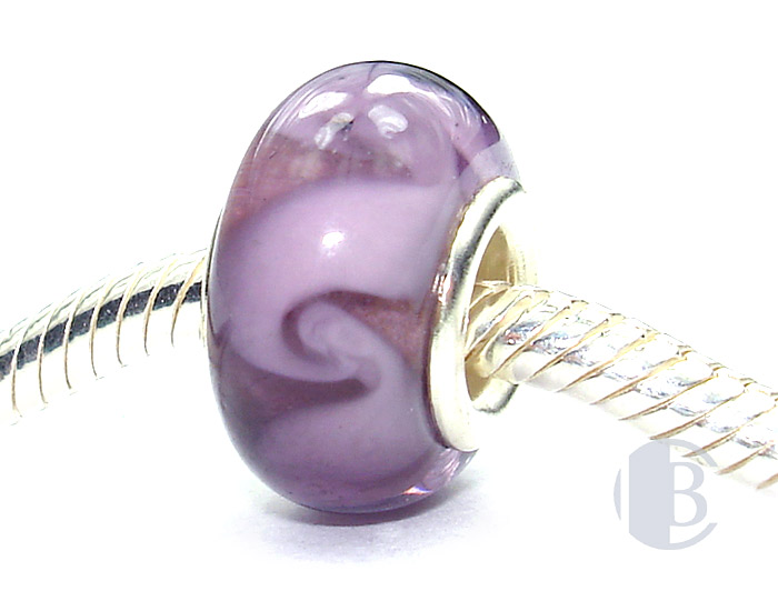 925 sterling silver core murano glass bead
