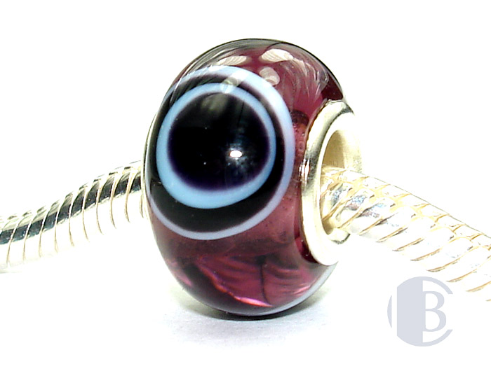 925 sterling silver core murano glass bead