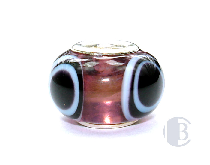 925 sterling silver core murano glass bead