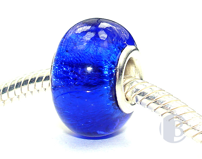 925 sterling silver core murano glass bead