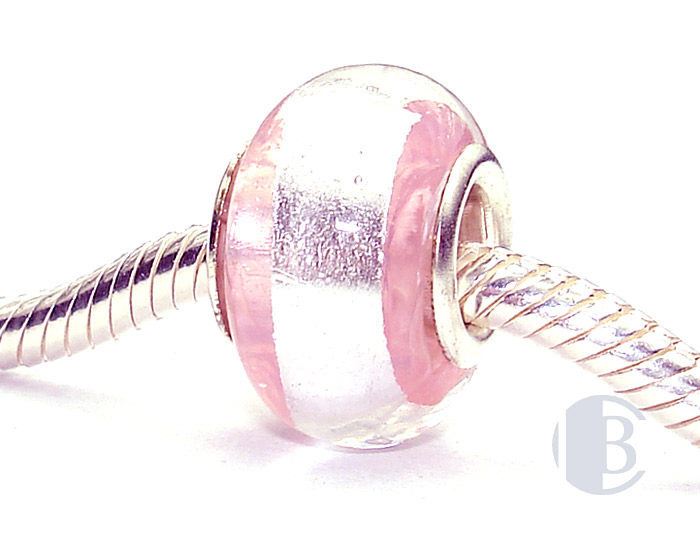 925 sterling silver core murano glass bead