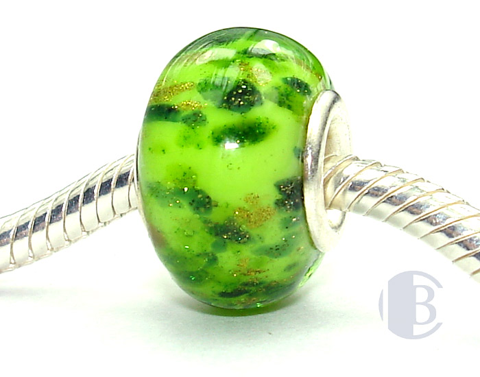 925 sterling silver core murano glass bead