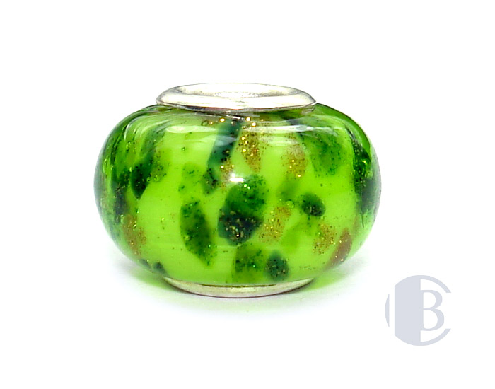 925 sterling silver core murano glass bead