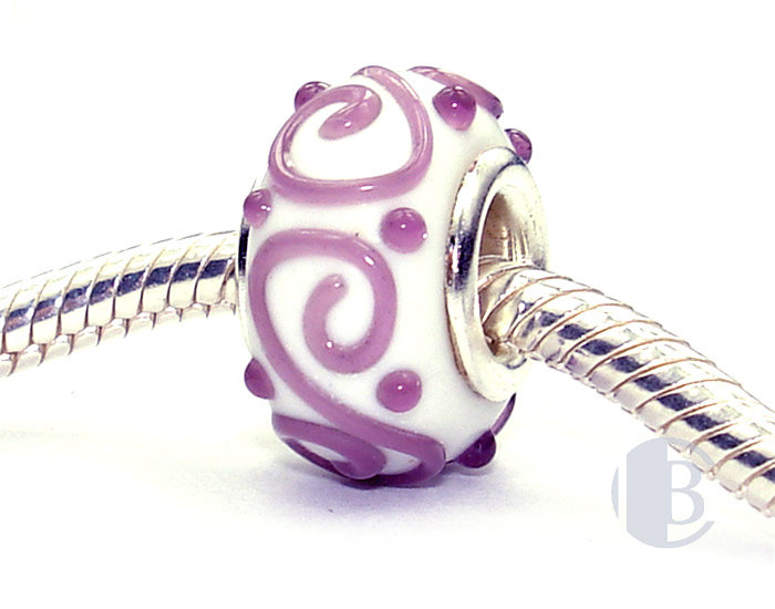 925 sterling silver core murano glass bead