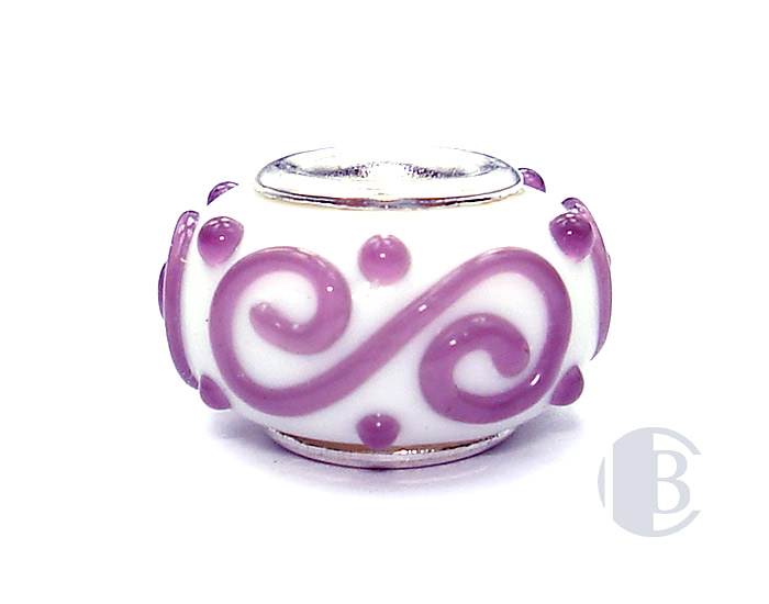 925 sterling silver core murano glass bead