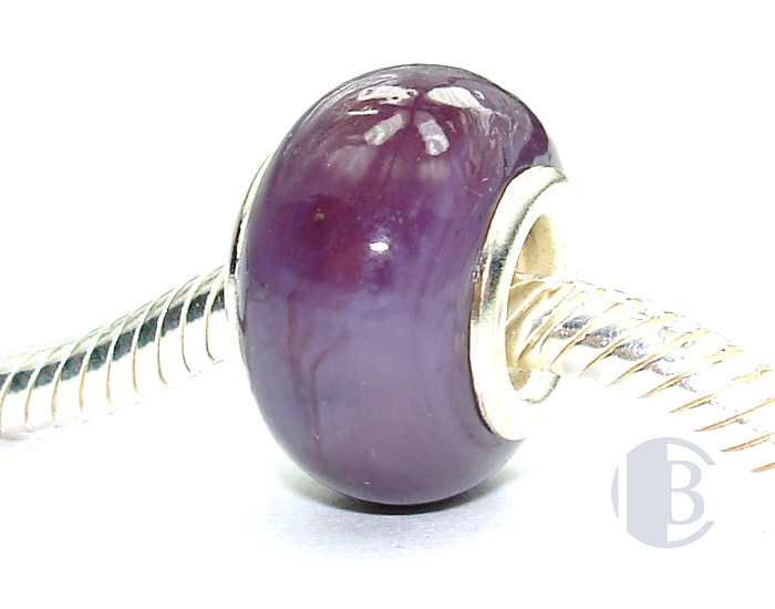 925 sterling silver core murano glass bead