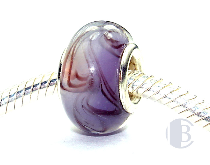 925 sterling silver core murano glass bead
