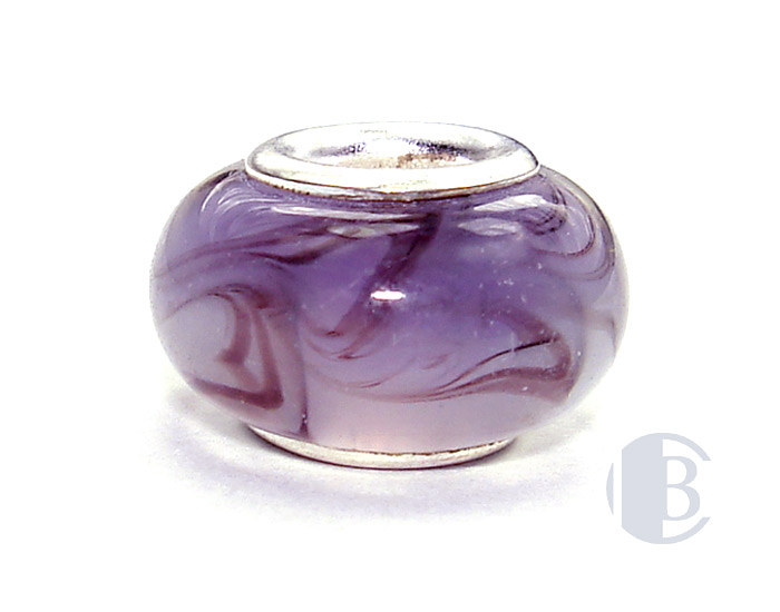 925 sterling silver core murano glass bead