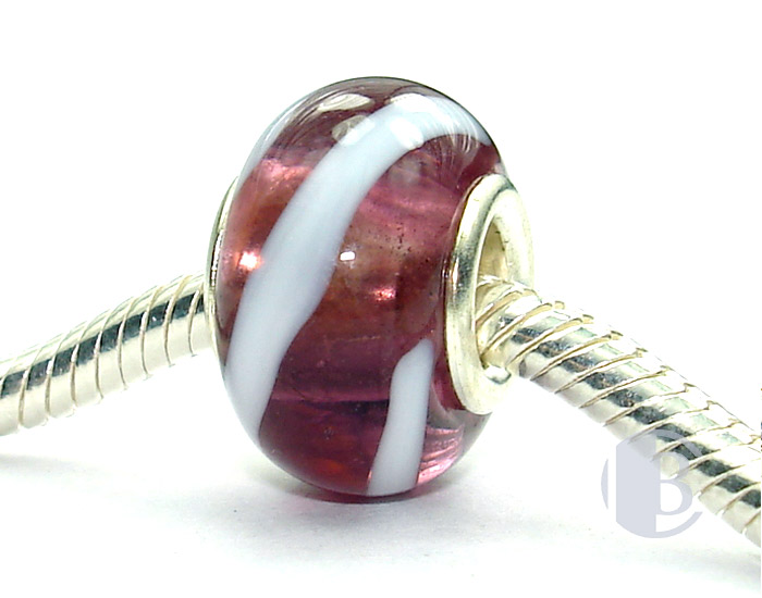 925 sterling silver core murano glass bead
