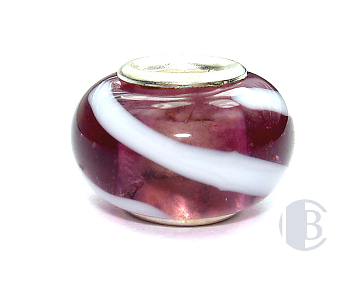 925 sterling silver core murano glass bead