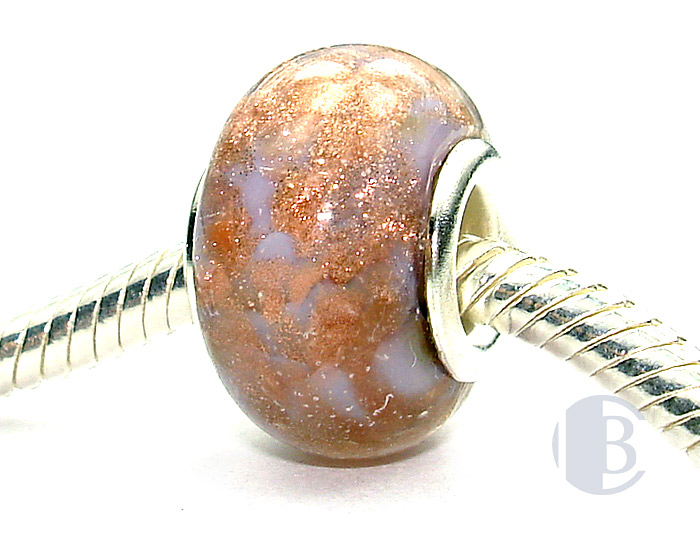 925 sterling silver core murano glass bead