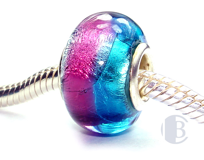 925 sterling silver core murano glass bead