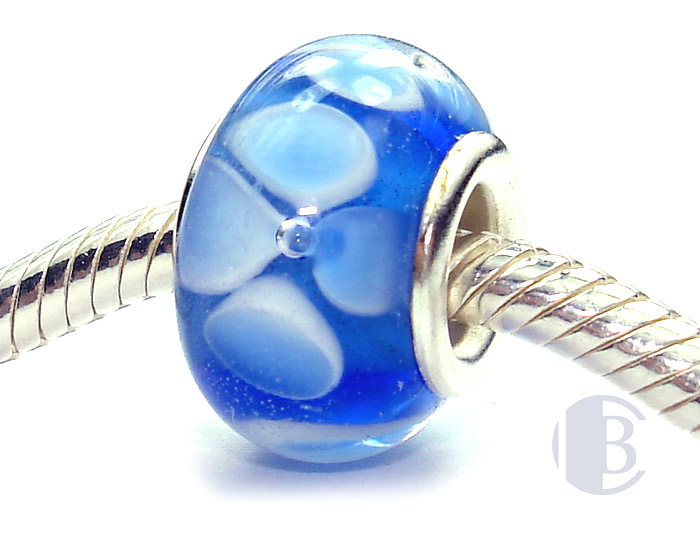 925 sterling silver core murano glass bead