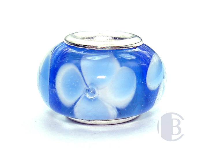 925 sterling silver core murano glass bead