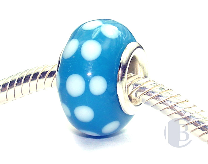 925 sterling silver core murano glass bead