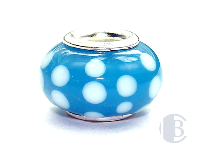 925 sterling silver core murano glass bead