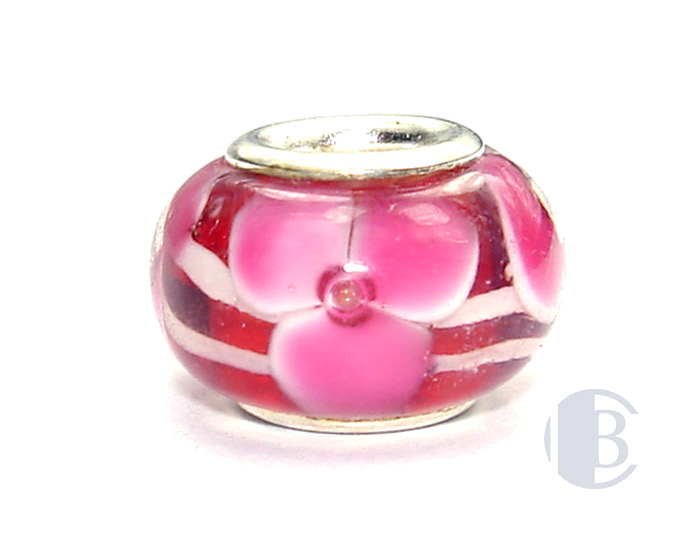925 sterling silver core murano glass bead