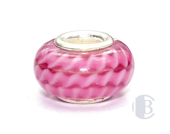 925 sterling silver core murano glass bead