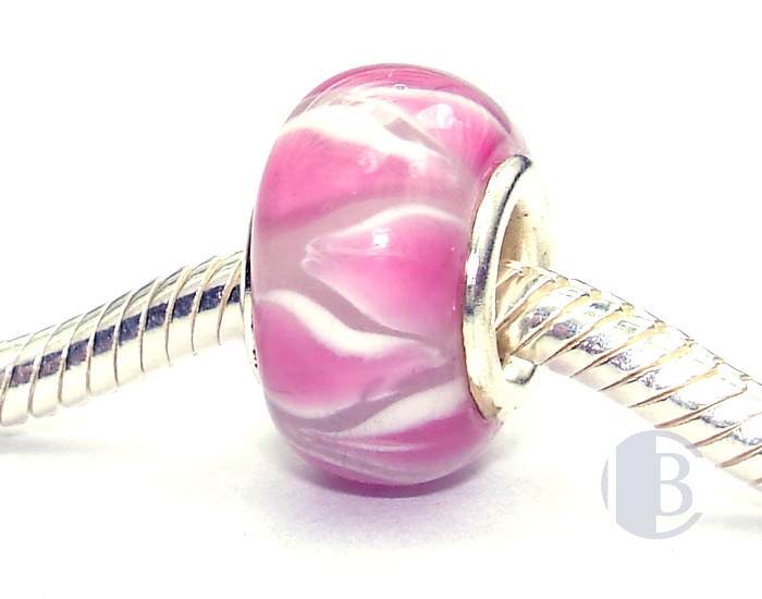 925 sterling silver core murano glass bead