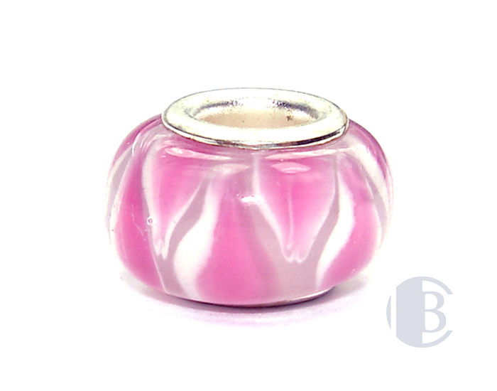 925 sterling silver core murano glass bead