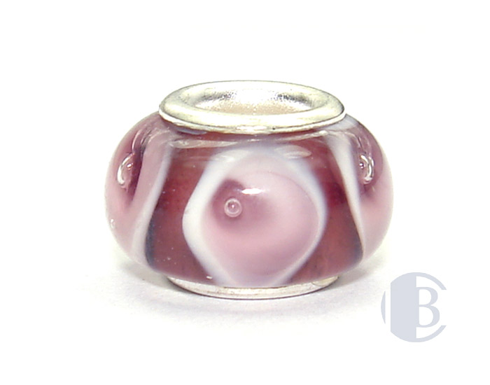 925 sterling silver core murano glass bead