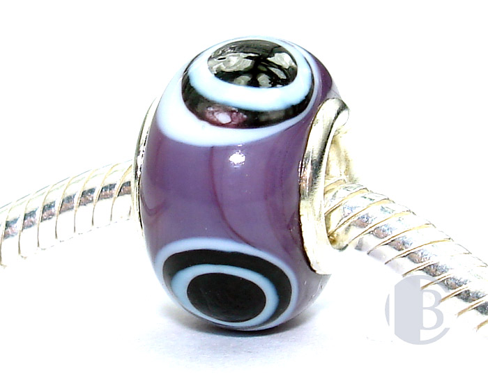 925 sterling silver core murano glass bead