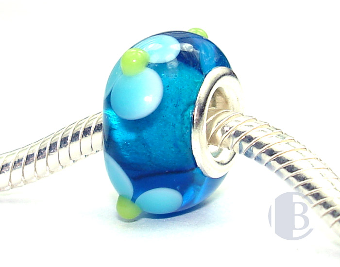 925 sterling silver core murano glass bead