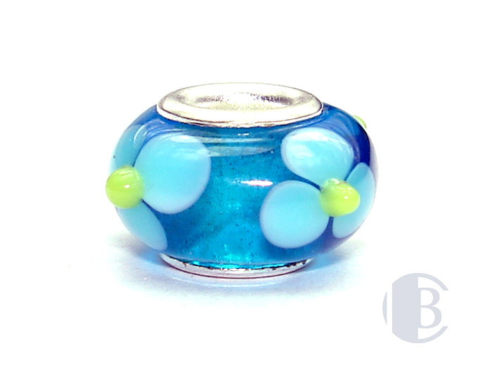 925 sterling silver core murano glass bead
