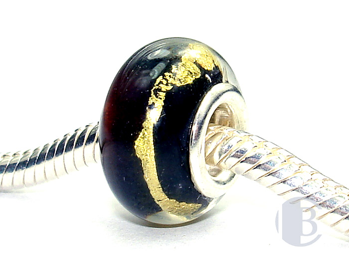 925 sterling silver core murano glass bead