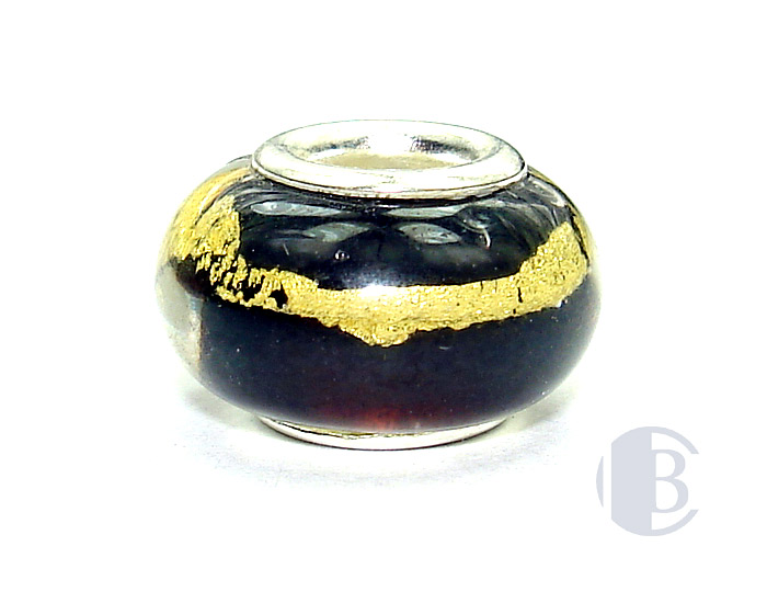 925 sterling silver core murano glass bead