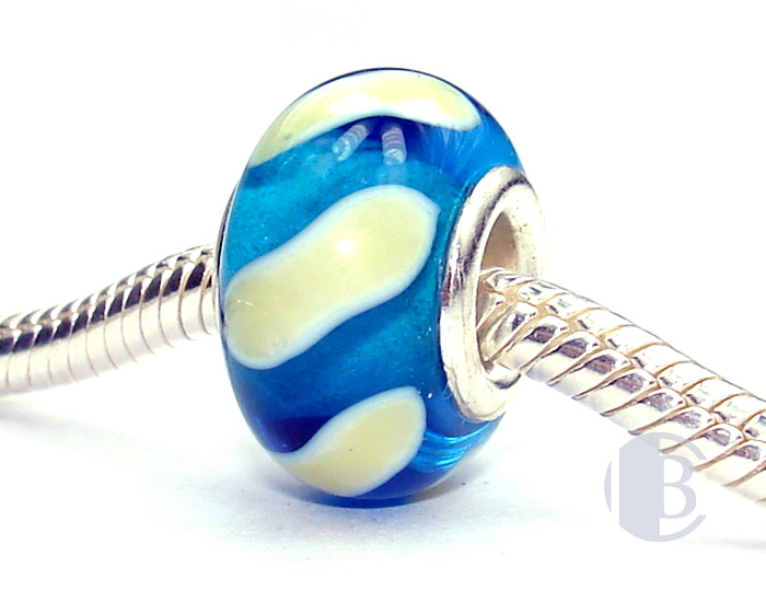 925 sterling silver core murano glass bead