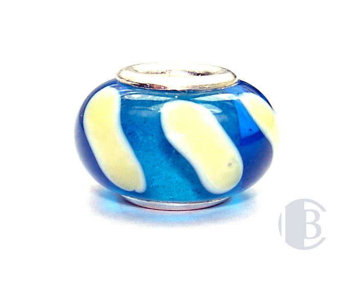925 sterling silver core murano glass bead
