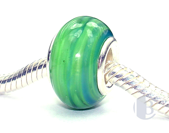 925 sterling silver core murano glass bead