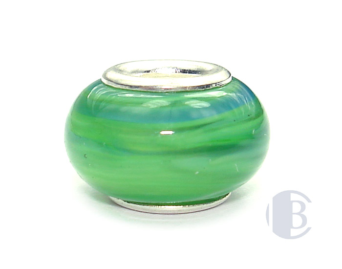 925 sterling silver core murano glass bead