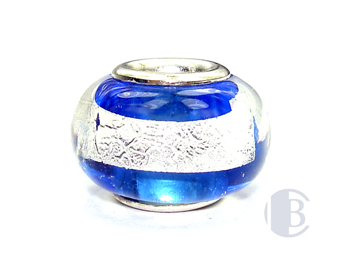 925 sterling silver core murano glass bead