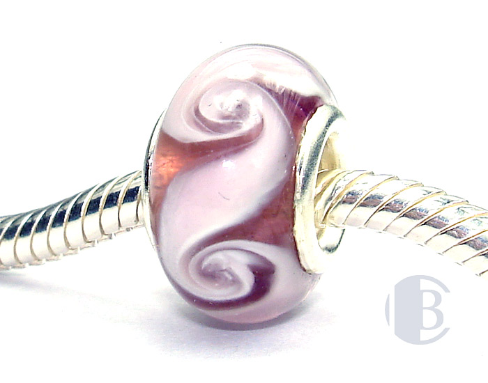 925 sterling silver core murano glass bead