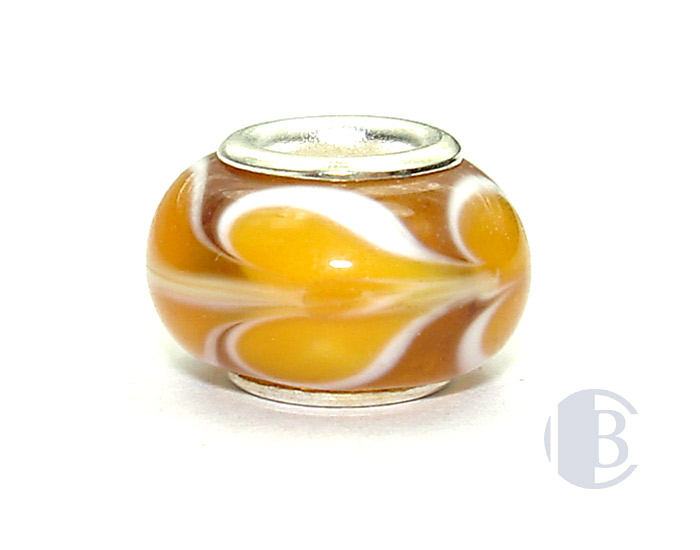 925 sterling silver core murano glass bead